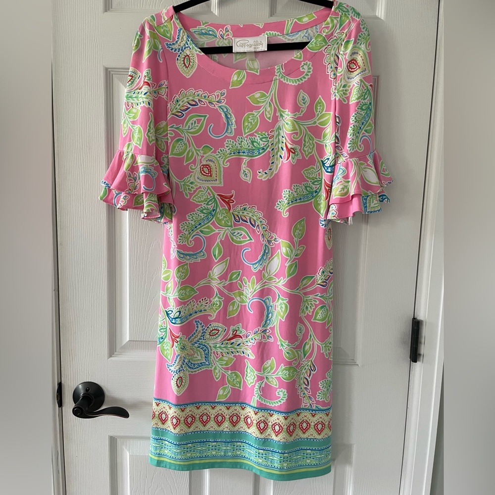 Stretchy summer paisley print dress